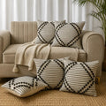Sleek striped monochrome - Premium Cushion Cover