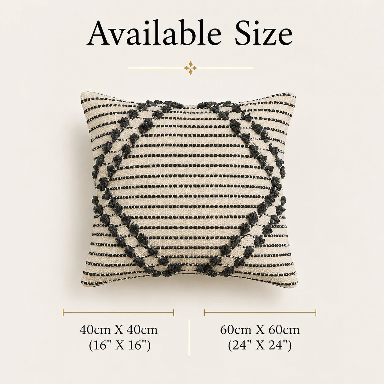 Sleek striped monochrome - Premium Cushion Cover