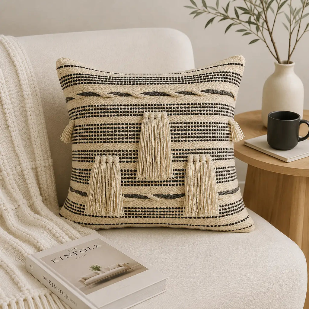 Fringed Boho - Premium Cushion Cover