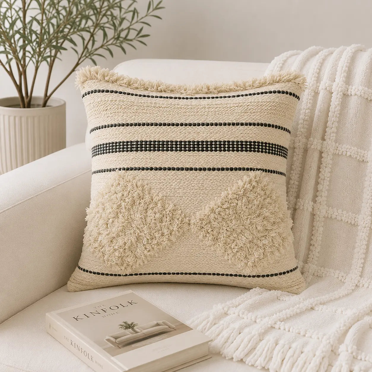 Squared striped - Premium Cushion Cover